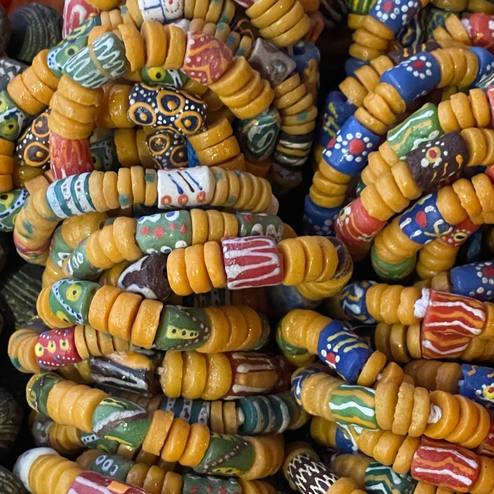 Sold- African Glass Beads Bracelets- Hand painted glass beads. - Picture 2 of 2